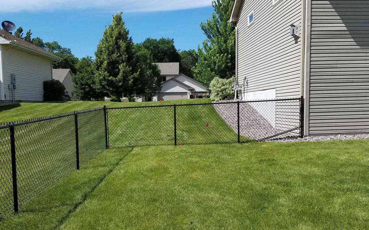 Black Coated Chainlink Fence Installation