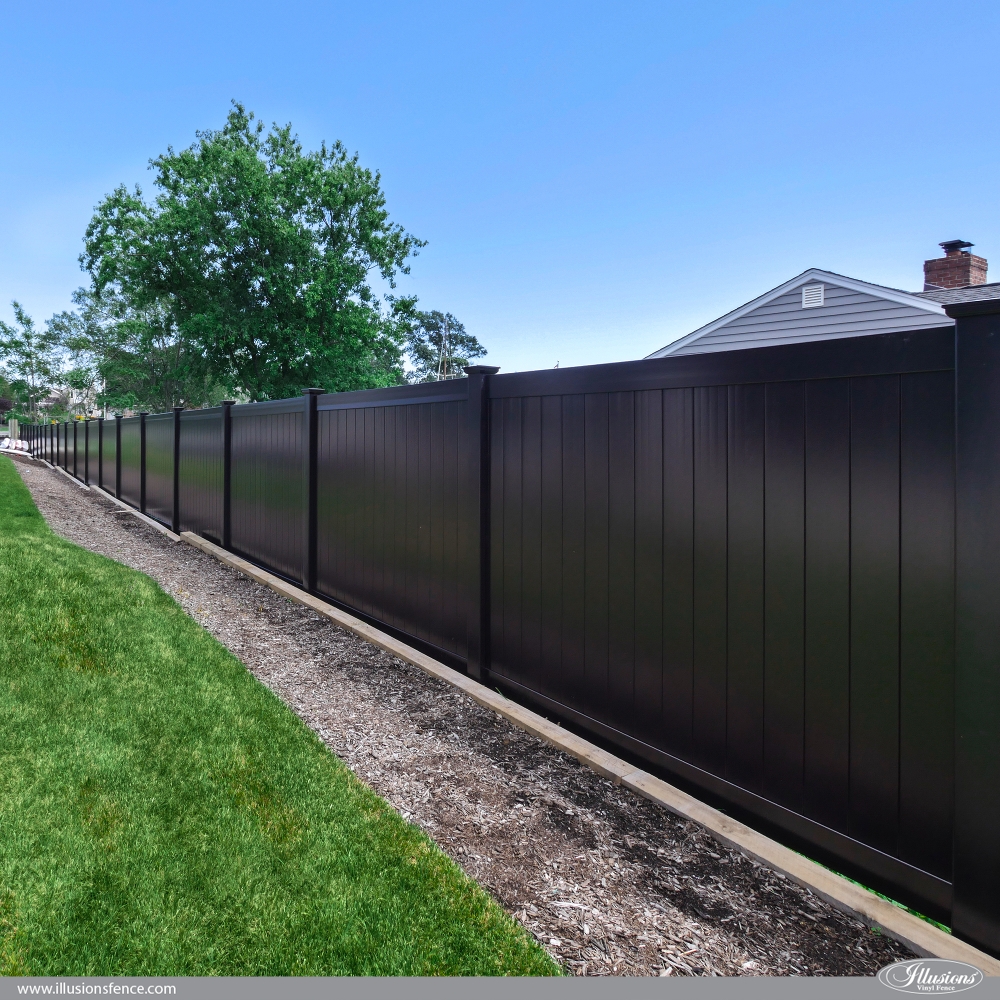 Black Vinyl Privacy Fence by-Illusions